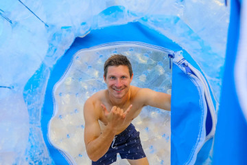 man in aquaball