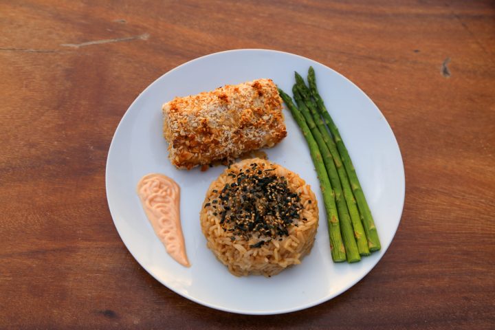a plate of food on a table